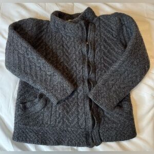 Aran Crafts 100% Wool Made in Ireland Toddler Zip Up Sweater Size Toddler Large